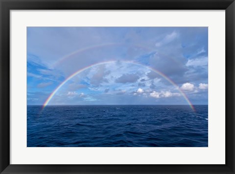 Framed Double rainbow over the Atlantic Ocean Print