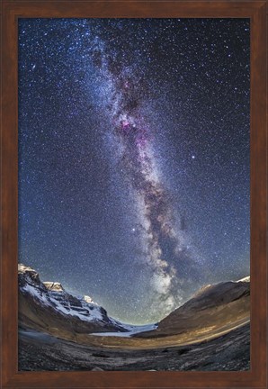 Framed Milky Way over the Columbia Icefields in Jasper National Park, Canada Print