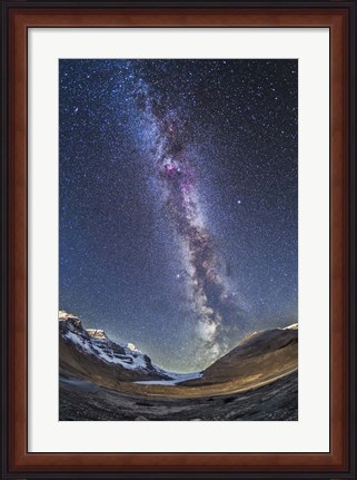 Framed Milky Way over the Columbia Icefields in Jasper National Park, Canada Print