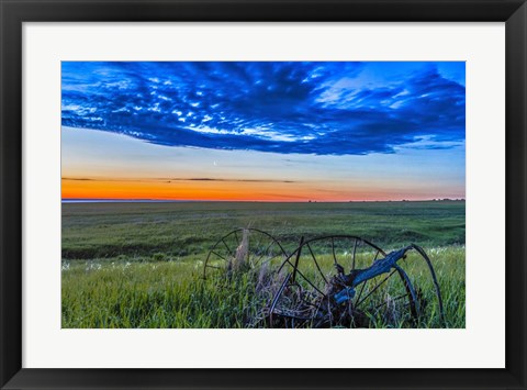 Framed Moon and Venus in conjunction at dawn, Alberta, Canada Print