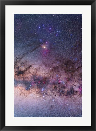 Framed Scorpius with parts of Lupus and Ara regions of the southern Milky Way Print