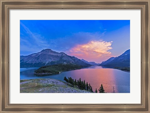 Framed Sunset at Waterton Lakes National Park, Alberta, Canada Print