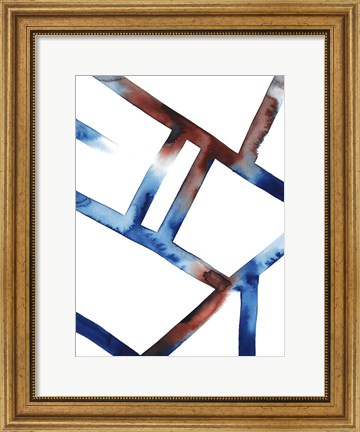 Framed Blue &amp; Red Chutes I Print