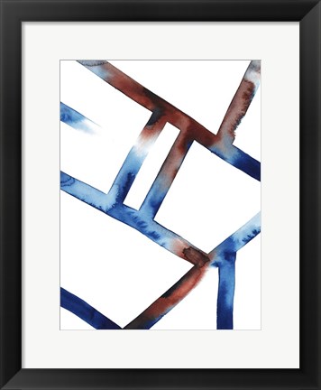 Framed Blue &amp; Red Chutes I Print