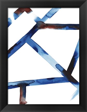 Framed Blue &amp; Red Chutes II Print