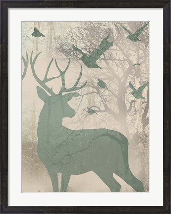 Framed Deer Solace II Print