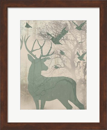 Framed Deer Solace II Print