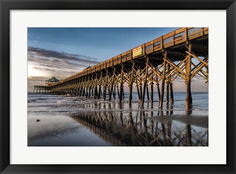 Framed Sun Bath on Folly Beach Print