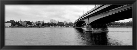 Framed Kennedy Bridge on Rhine River, Bonn, North Rhine Westphalia, Germany Print