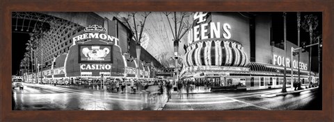 Framed Fremont Street at night, Las Vegas, Clark County, Nevada Print