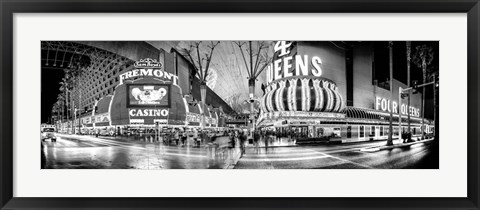 Framed Fremont Street at night, Las Vegas, Clark County, Nevada Print