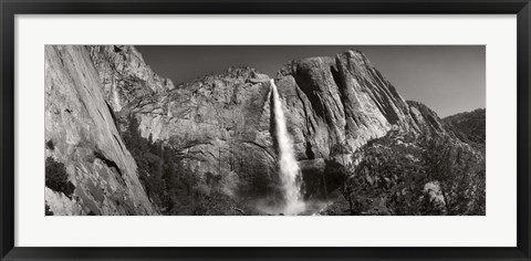 Framed Water falling from rocks in a forest, Bridalveil Fall, Yosemite National Park, California Print