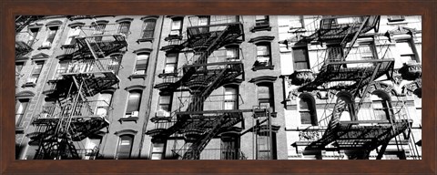 Framed Low angle view of fire escapes on buildings, Little Italy, Manhattan, NY Print