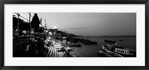 Framed Varanasi, India (black &amp; white) Print