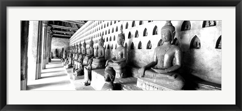 Framed Vat Si Saket, Vientiane, Laos BW Print