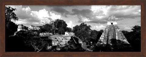 Framed Ruins Of An Old Temple, Tikal, Guatemala BW Print