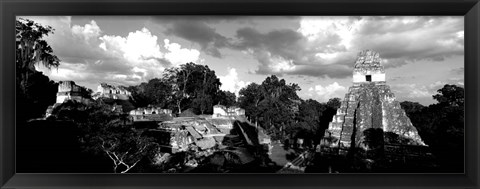 Framed Ruins Of An Old Temple, Tikal, Guatemala BW Print