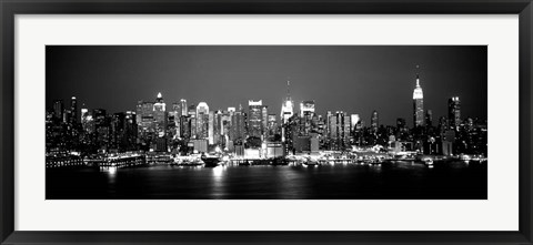 Framed Buildings at the waterfront, Manhattan, NY Print