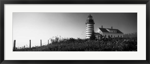 Framed West Quoddy Head lighthouse, Lubec, Maine Print