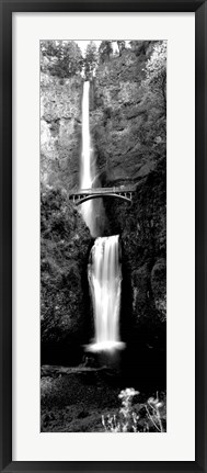 Framed Waterfall in a forest, Multnomah Falls, Columbia River Gorge, Oregon Print