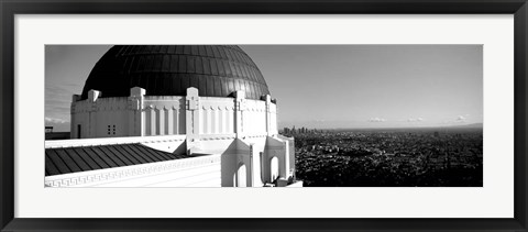 Framed Observatory with cityscape in the background, Griffith Park Observatory, LA, California Print