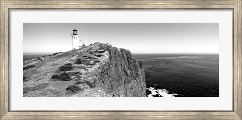 Framed Lighthouse at a coast, Anacapa Island Lighthouse, Anacapa Island, California Print