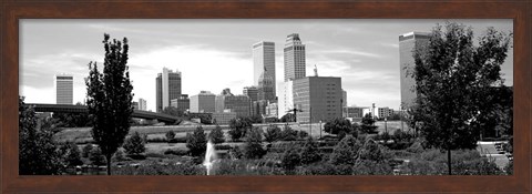 Framed Downtown skyline from Centennial Park, Tulsa, Oklahoma Print