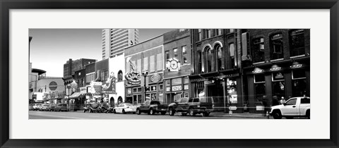 Framed Street scene at dusk, Nashville, Tennessee Print