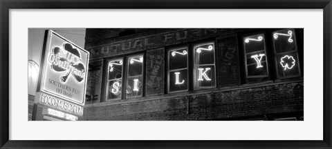 Framed Pub lit up at night, Silky O&#39;Sullivan&#39;s, Beale Street, Memphis, Tennessee Print