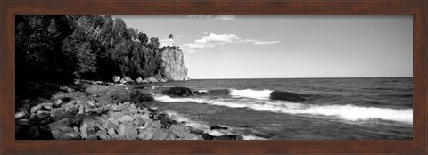 Framed Lighthouse on a cliff, Split Rock Lighthouse, Lake Superior, Minnesota Print