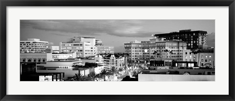 Framed High angle view of buildings in a city, Rodeo Drive, Beverly Hills, California Print