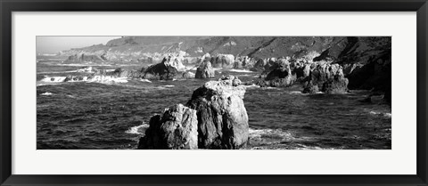 Framed Rock formations on the beach, Big Sur, Garrapata State Beach, California Print