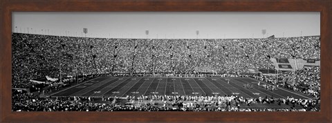 Framed Football stadium full of spectators, Los Angeles Memorial Coliseum, California Print