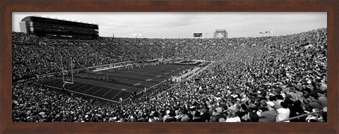 Framed Football stadium full of spectators, Notre Dame Stadium, South Bend, Indiana Print