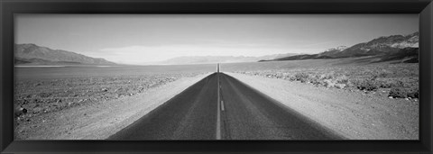 Framed California, Death Valley, Empty highway in the valley Print