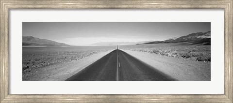 Framed California, Death Valley, Empty highway in the valley Print
