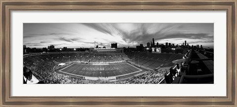 Framed Soldier Field Football, Chicago, Illinois Print