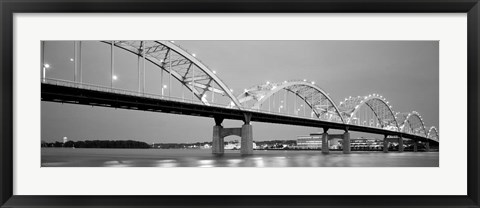 Framed Bridge over a river, Centennial Bridge, Davenport, Iowa Print