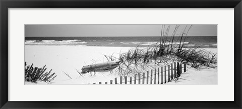 Framed Fence on the beach, Alabama, Gulf of Mexico Print