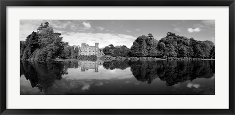 Framed Reflection of a castle in water, Johnstown Castle, County Wexford, Ireland Print