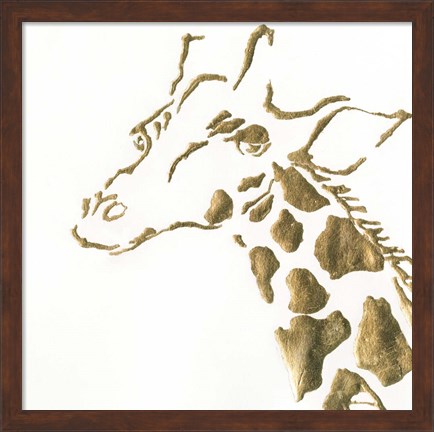 Framed Gilded Giraffe Print