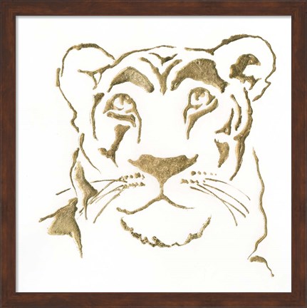 Framed Gilded Lioness Print