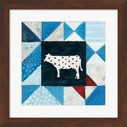 Framed Modern Americana Farm Quilt VIII Print