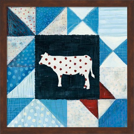 Framed Modern Americana Farm Quilt VIII Print