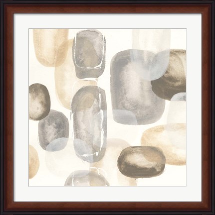 Framed Neutral Stones I Print