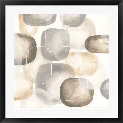 Framed Neutral Stones III Print