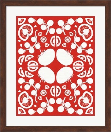 Framed Retro Tomato Otomi Silhouette Print