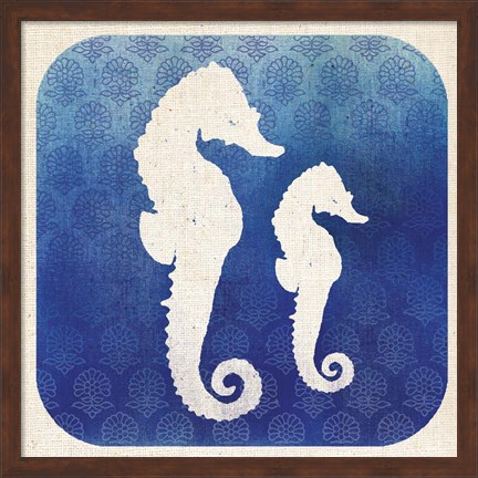 Framed Watermark Seahorse Print