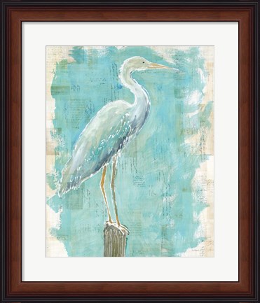 Framed Coastal Egret I Print