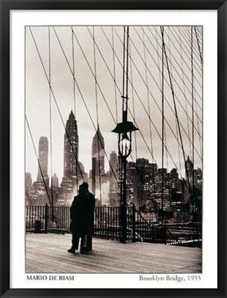 Framed Brooklyn Bridge 1955 Print